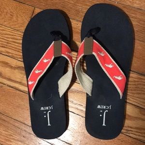 J Crew elephant flip flops